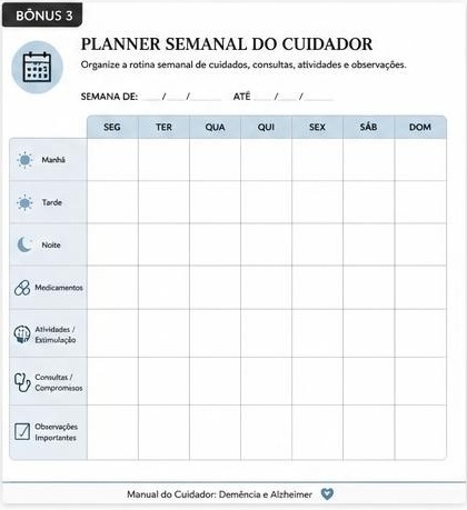 Prévia do material: Planner semanal do cuidador